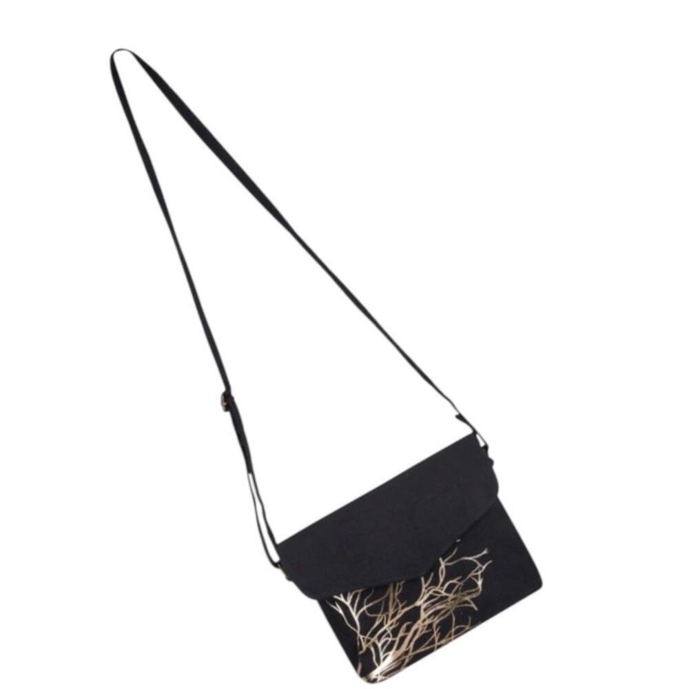 Earthsave flap sling bag- thunder- 100% cotton